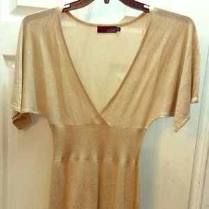 ASOS Gold Dolman Sleeve Sweater Dress, Sz 8